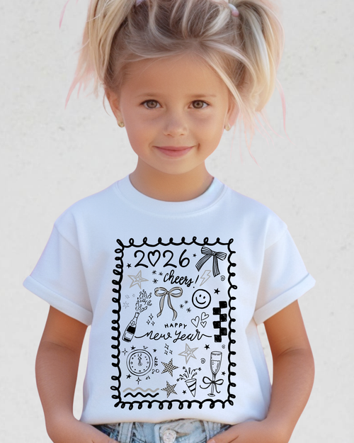 New Year Doodles Tee in White