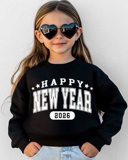 Happy New Year Pullover in Black