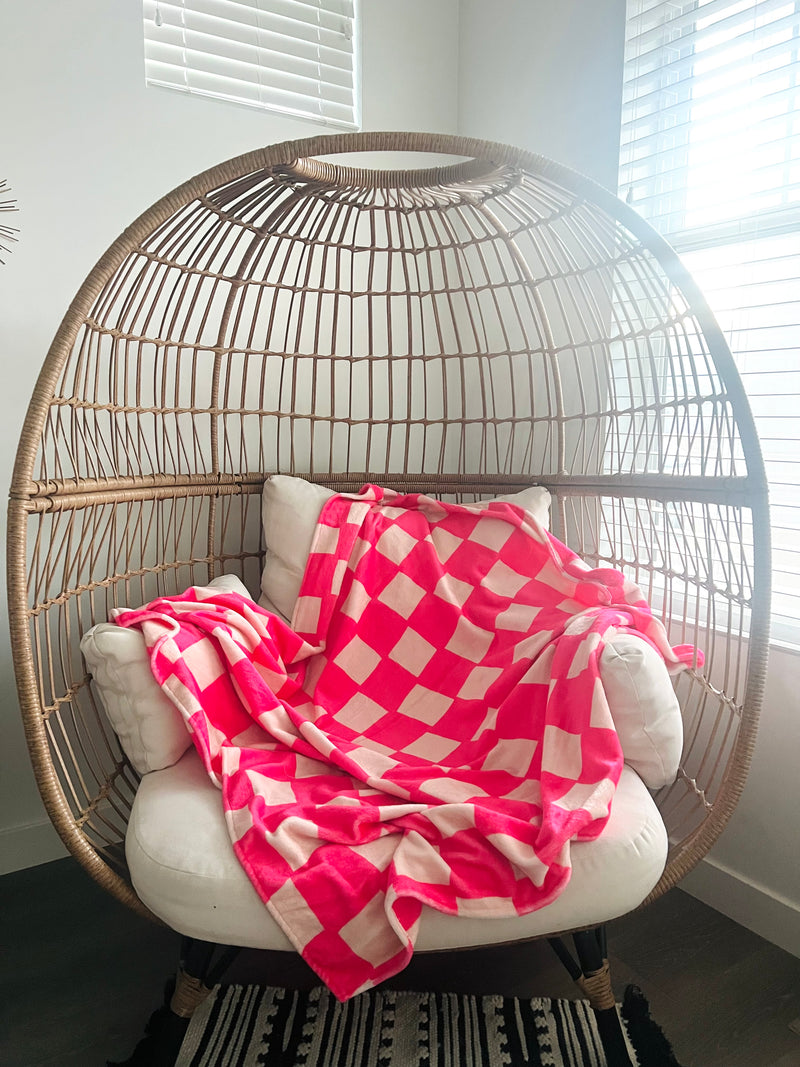 PRE-ORDER: HOT PINK CHECKERED Blanket