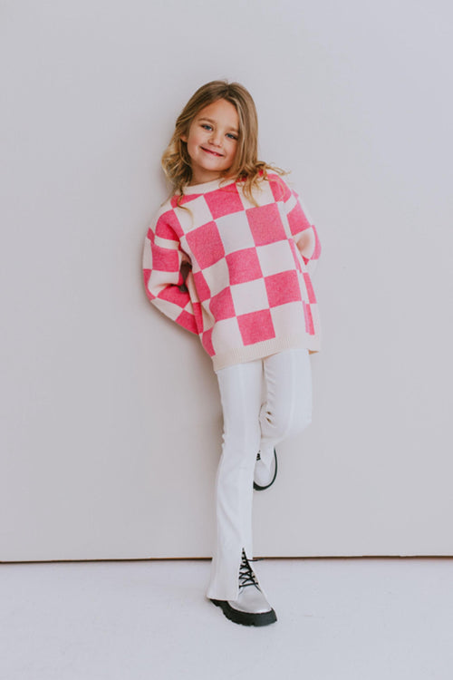PRE-ORDER: Pink Checkered Sweater