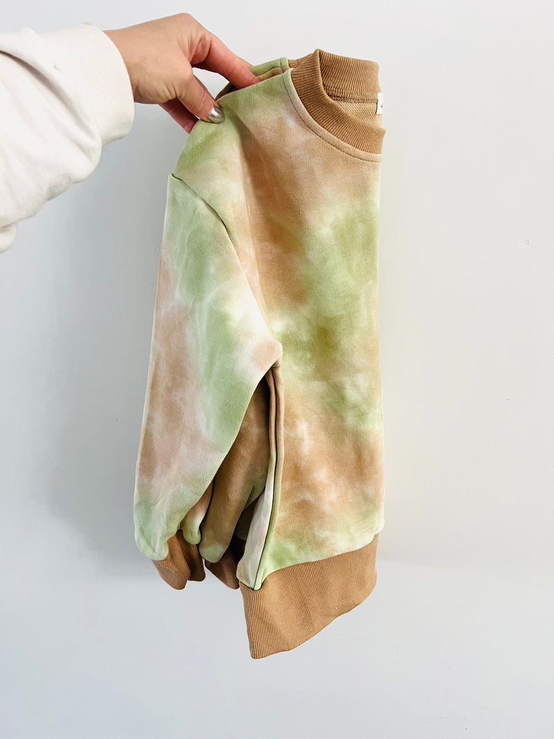 Green/Brown Tie Dye Blank Pullover